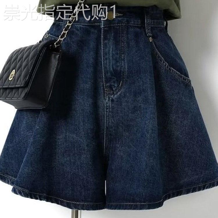 复古牛仔短裤女夏季2026新款大尺码胖mm宽松显瘦高腰裤裙美式五分