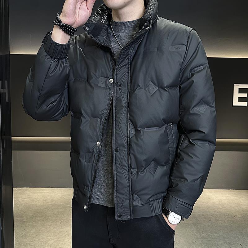 高端轻奢冬季羽绒服男2025新款白鸭绒韩版潮立领轻薄加厚保暖外套