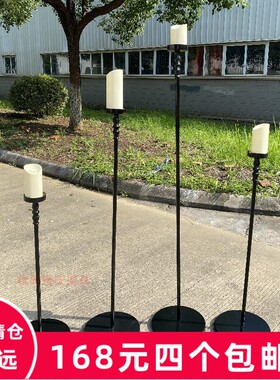 新款婚庆道具黑色步步高烛台路引灯 橱窗布置舞台装饰摆件婚礼T台
