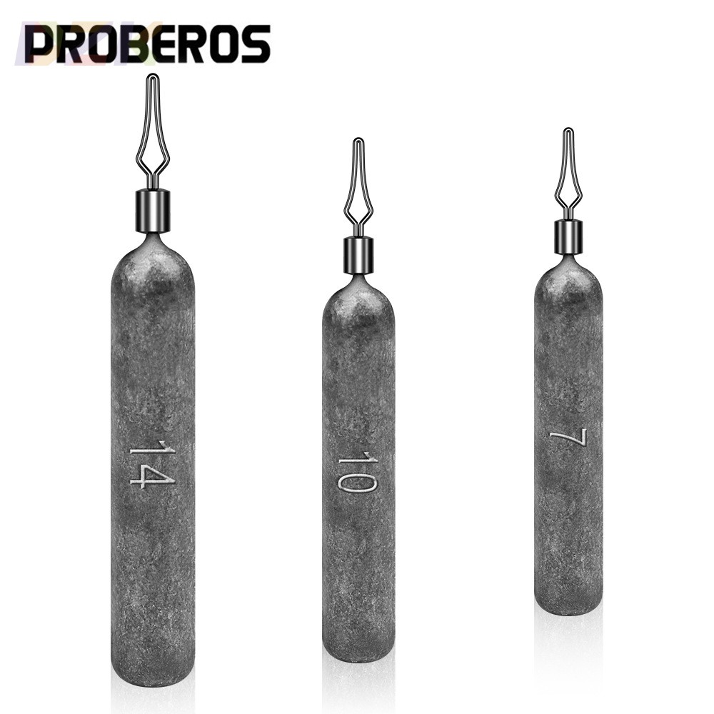 路亚倒钓铅坠 圆柱型棒形防挂底倒吊配重铅 垂钓渔具配件10个/.5