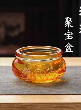 琉璃摆件 聚宝盆元宝 风水招财聚财客厅玄关桌面送礼 摆件工艺品