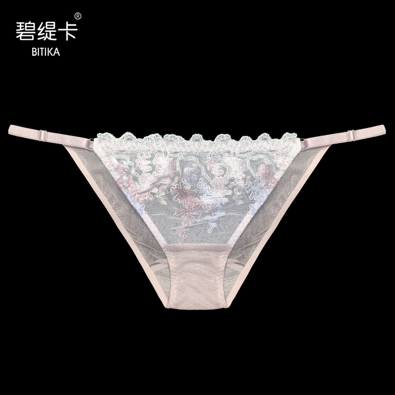 真丝透明网纱女士内裤低腰三角裤