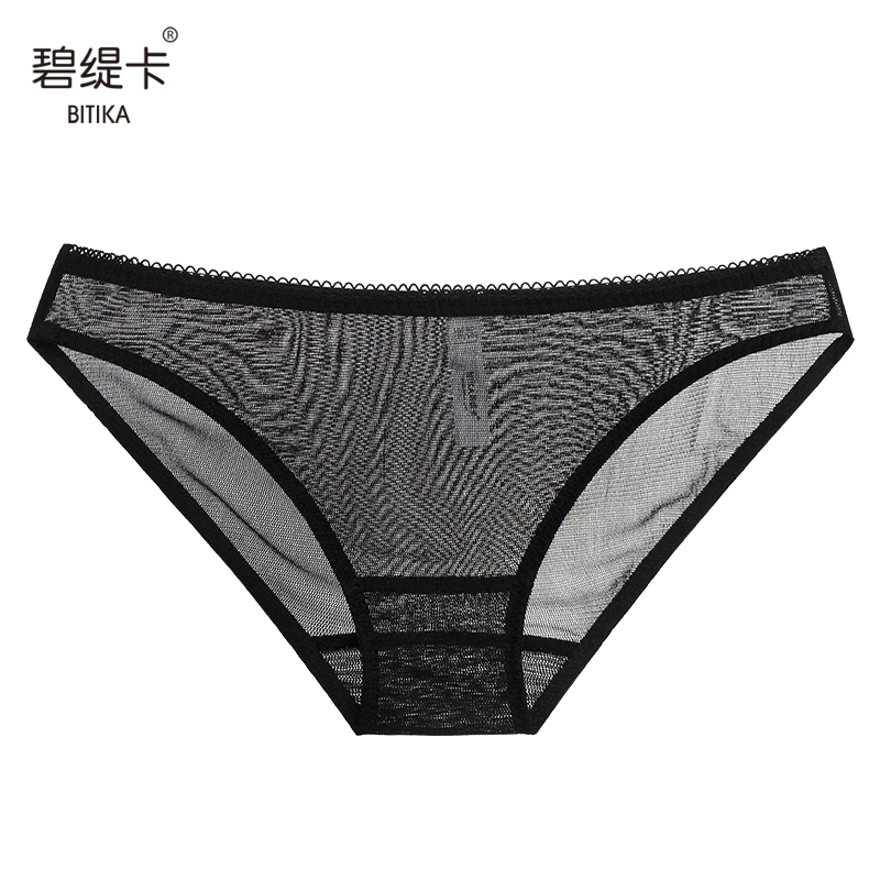碧缇卡内裤真丝透明性感低腰网纱