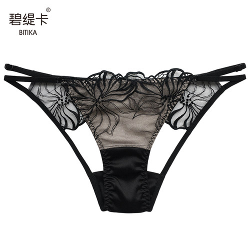 桑蚕丝低腰性感镂空女士三角裤春
