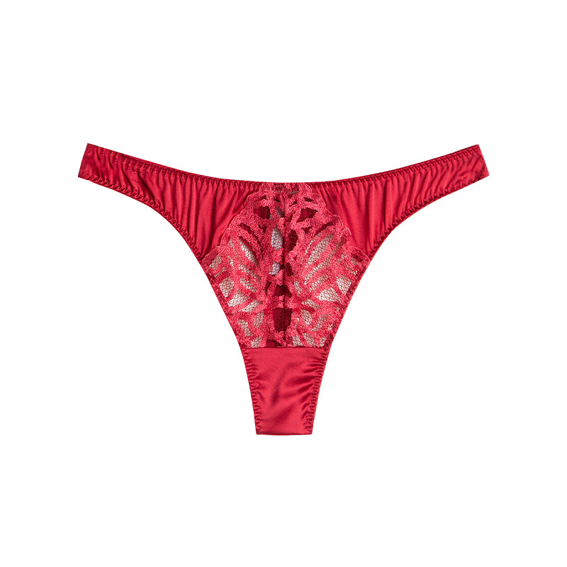 桑蚕丝性感无痕丁字裤女本命红透明蕾丝裤头2025秋冬低腰法式内裤,女士内衣/男士内衣/家居服,女丁字裤,淘宝优惠券,粉丝福利购,淘宝优惠卷