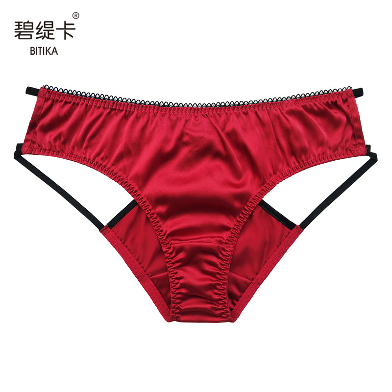 桑蚕丝性感本命红镂空女式内裤