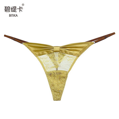 桑蚕丝性感丁字裤无痕透明内裤女