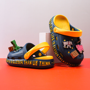 我的世界儿童洞洞鞋男童拖鞋夏季新款防滑凉拖男孩凉鞋外穿沙滩鞋