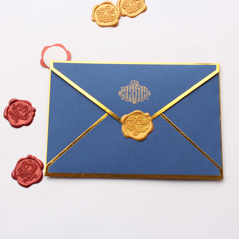 创意火漆蜡片贴片信封邀请函封印用祝福语蜡标请柬贺卡用复古蜡贴