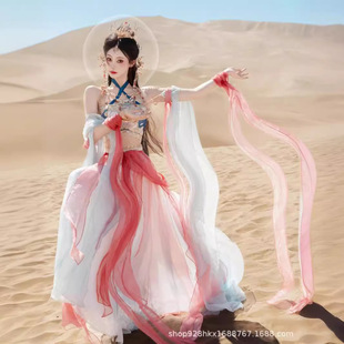 原创敦煌飞天汉服女异域风情大漠西域公主长月烬明同款古装套装