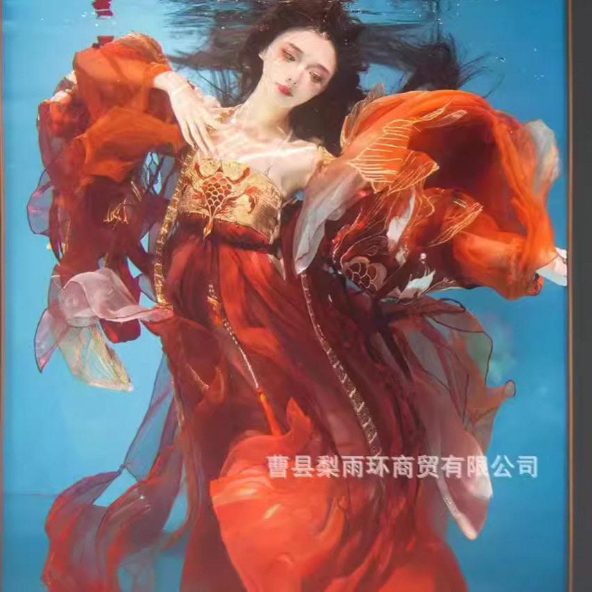 【锦鲤】神话系列重工刺绣大袖衫齐胸裙汉服女拖尾仙气飘逸套装