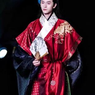 原创汉服男款明制道袍褡护绣花织金春秋龙纹霸气侠客中国风改良款