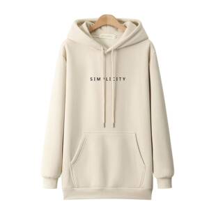 潮牌中长款卫衣女春秋冬加绒2025新款爆款时尚洋气大码遮屁股上衣