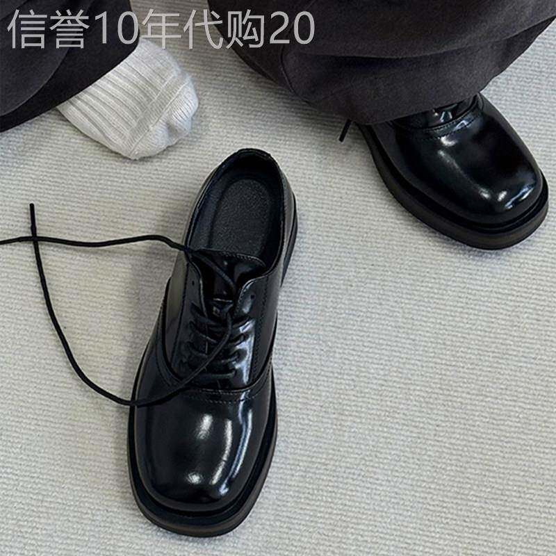 潮牌方头cleanfit德比鞋男款2026夏季新款情侣真皮休闲正装乐福鞋