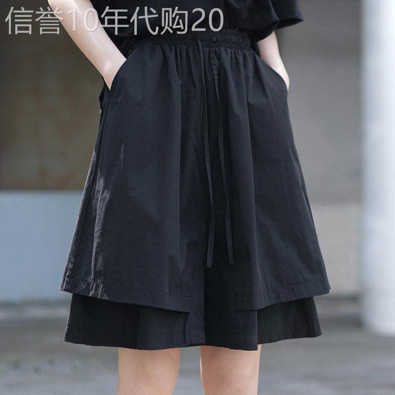 高腰显瘦黑色A字短裤山本风黑暗系女装夏季薄款短款裙裤阔腿裤裙