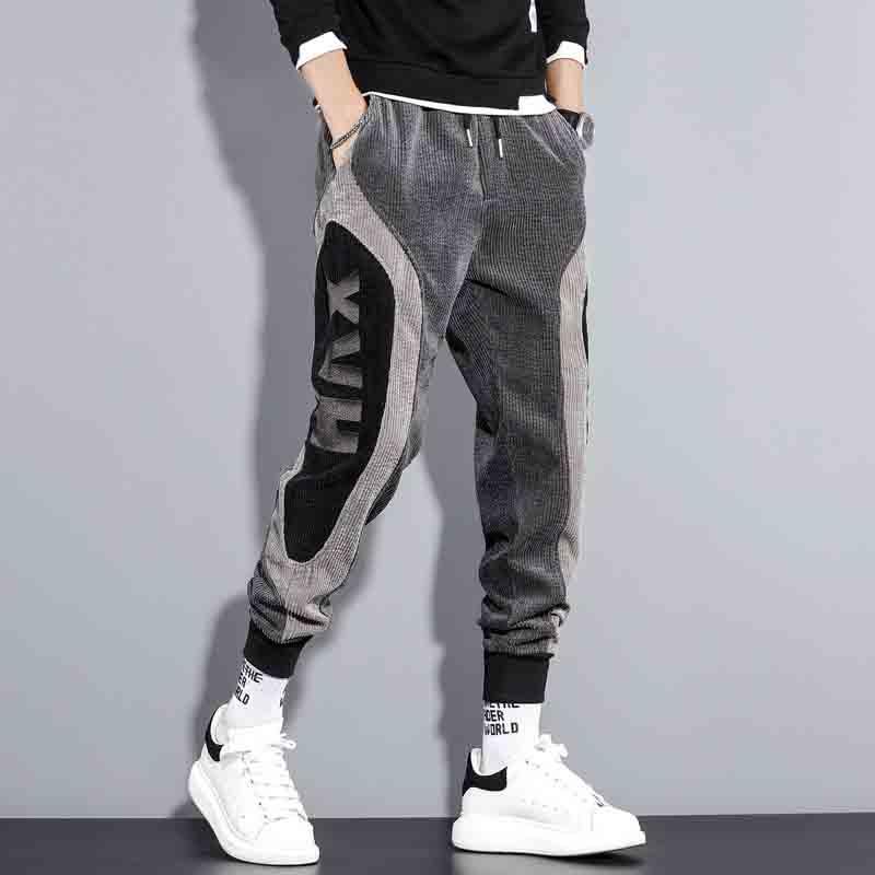 卫裤男2025秋冬新款加绒加厚纯棉休闲长裤潮流宽松束脚灯芯绒男裤