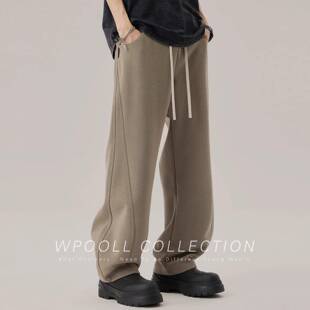 潮牌美式垂感运动卫裤男士春秋款香蕉裤子宽松直筒阔腿弯刀休闲裤