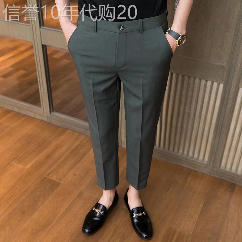 潮牌高级感西裤男士春秋季2025新款商务休闲修身小脚男款西装裤子图片