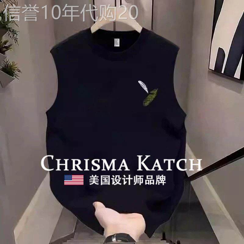 出口美国⭐Chrisma Katch~纯棉坎肩背心短袖美式重磅上衣无袖T恤