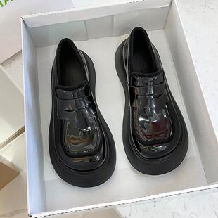 网红大头娃娃鞋厚底松糕鞋女英伦风乐福鞋小皮鞋子真皮JK日系单鞋