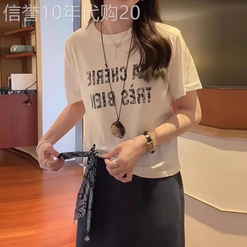 美式复古纯棉短袖T恤女夏装2025新款宽松正肩显瘦设计感大尺码上