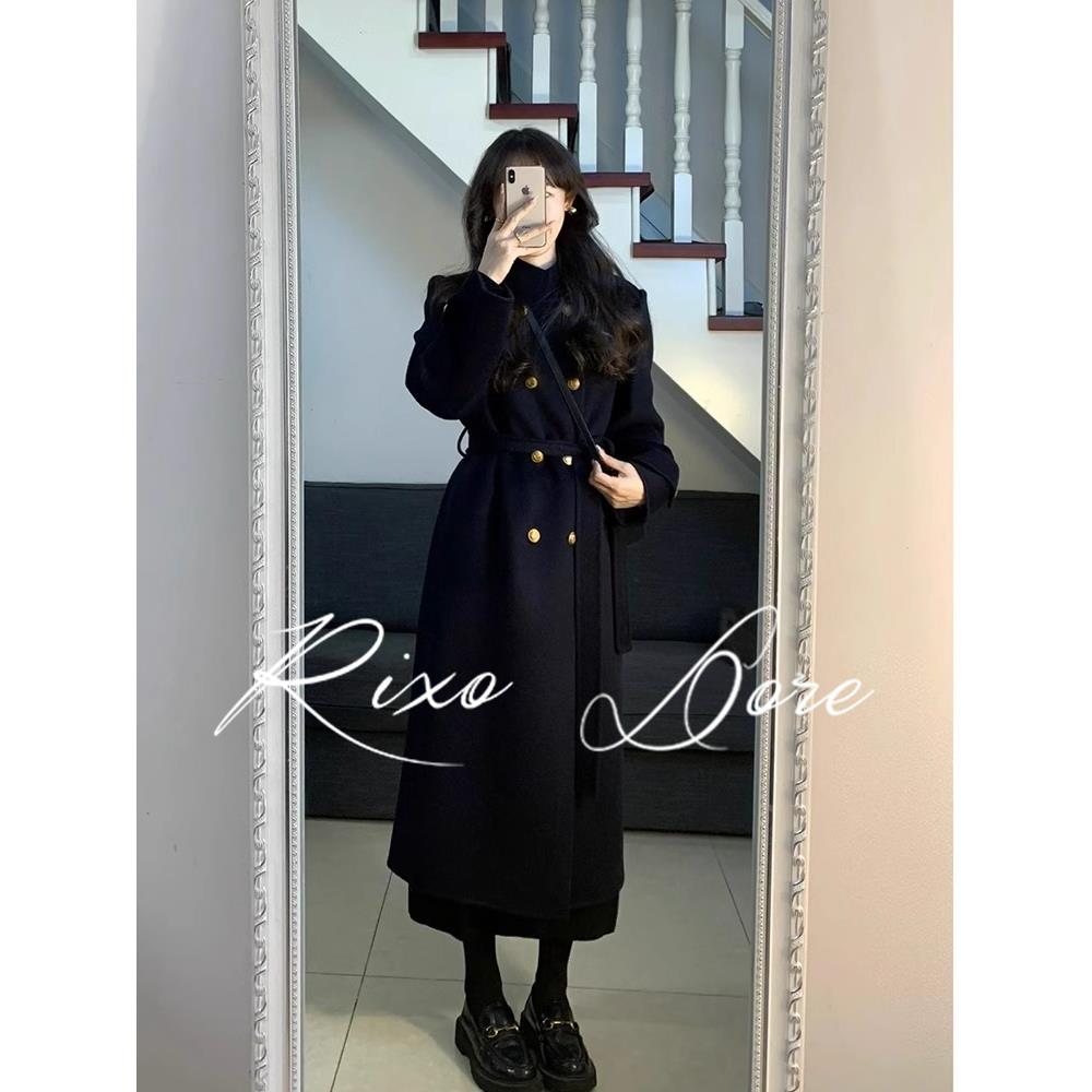 RIXO DORE法式中长款呢子大衣女新款毛呢高级感外套小个子赫本风