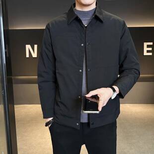 潮牌轻薄羽绒服男士秋冬季新款修身短款工装鸭绒百搭外套潮流冬装