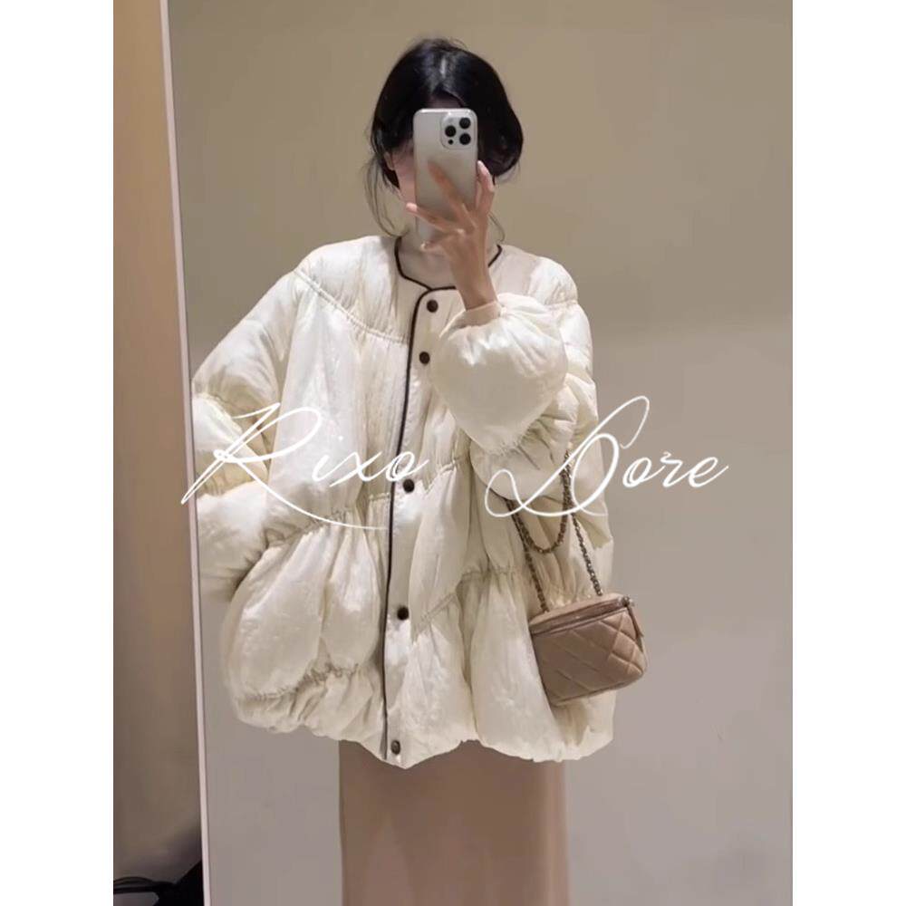 RIXO DORE法式白色短款90白鸭羽绒服女高级小众设计感小个子外套