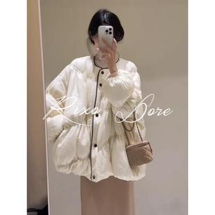 RIXO DORE法式白色短款90白鸭羽绒服女高级小众设计感小个子外套