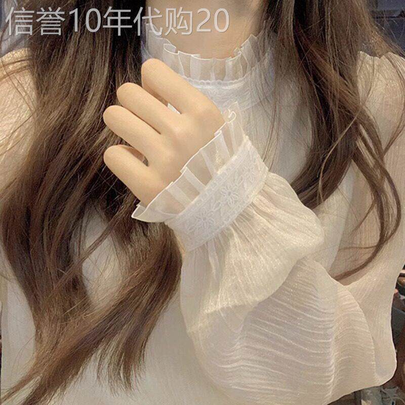 立领蕾丝花边雪纺衬衫女2026春秋新款设计感小众漂亮别致上衣小衫