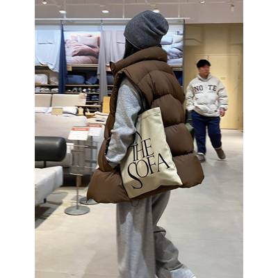 2025秋冬新款羽绒马甲女款外穿时尚坎肩背心宽松大码马夹外套