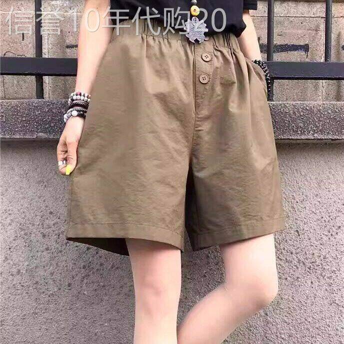 韩版休闲工作服短裤女2026年夏季新款宽松薄款大尺码时尚阔腿五分