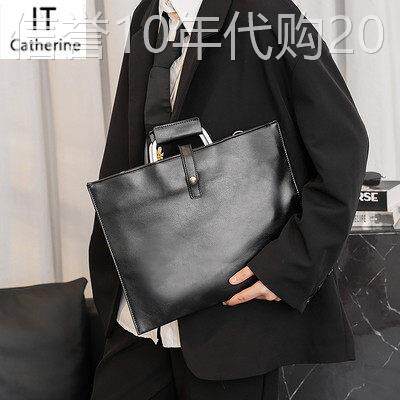 香港新款百搭韩版英伦复古男士女士手袋包公文包手提单肩包文件包