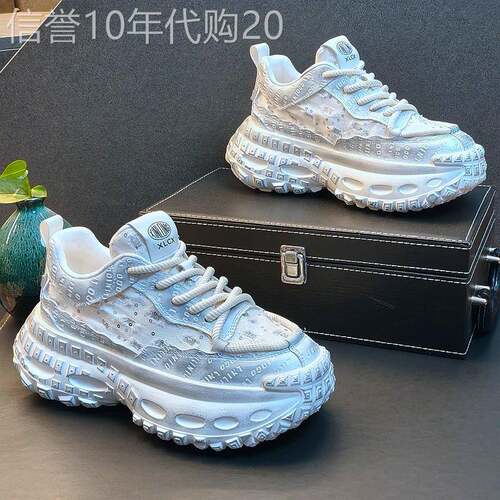 显瘦又显腿长Minimalism Aquaman复古布面透气老爹鞋男厚底内增高