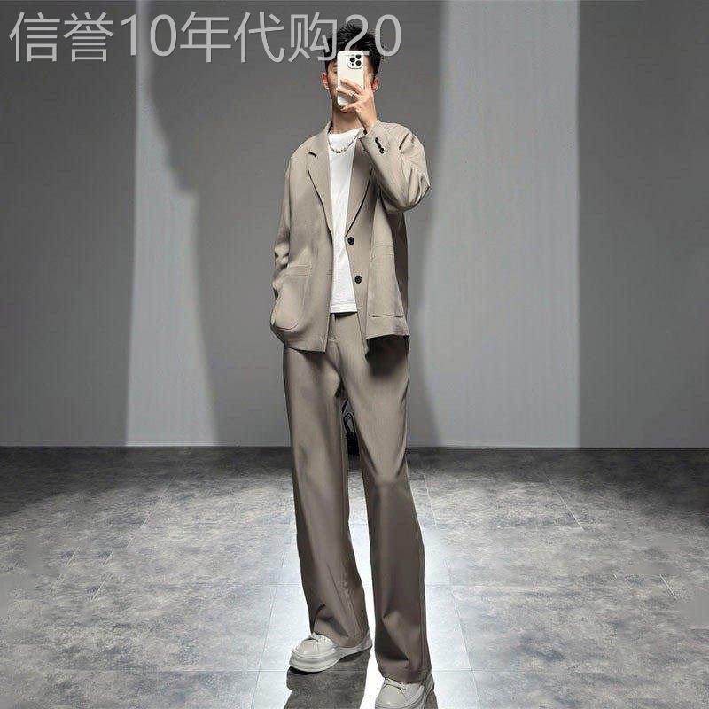 2026春秋季高级西服套装男士休闲宽松轻熟风时尚痞帅礼服两件套潮