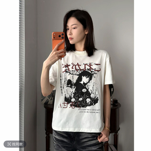 Amateurfit 【涩谷女孩】美式复古印花短袖T恤重磅索罗娜cleanfit