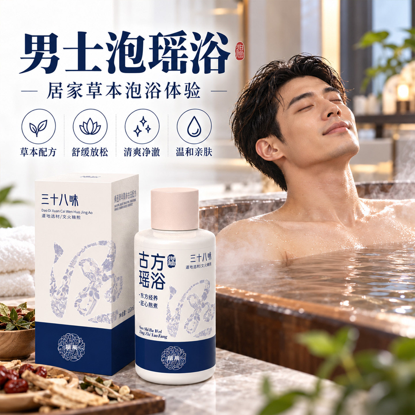 男士专用泡澡药包瑶浴浓缩液膏湿泡澡药浴除排睡眠助官方旗舰店毒