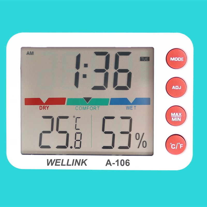 2023温湿度计闹钟室内高精度家用温湿度表婴儿房温度表日期星期表
