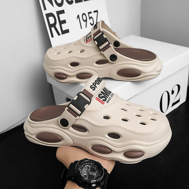 洞洞鞋男夏季外穿防滑情侣运动拖鞋大码男生户外厚底沙滩凉鞋,流行男鞋,休闲拖鞋,淘宝优惠券,粉丝福利购,淘宝优惠卷