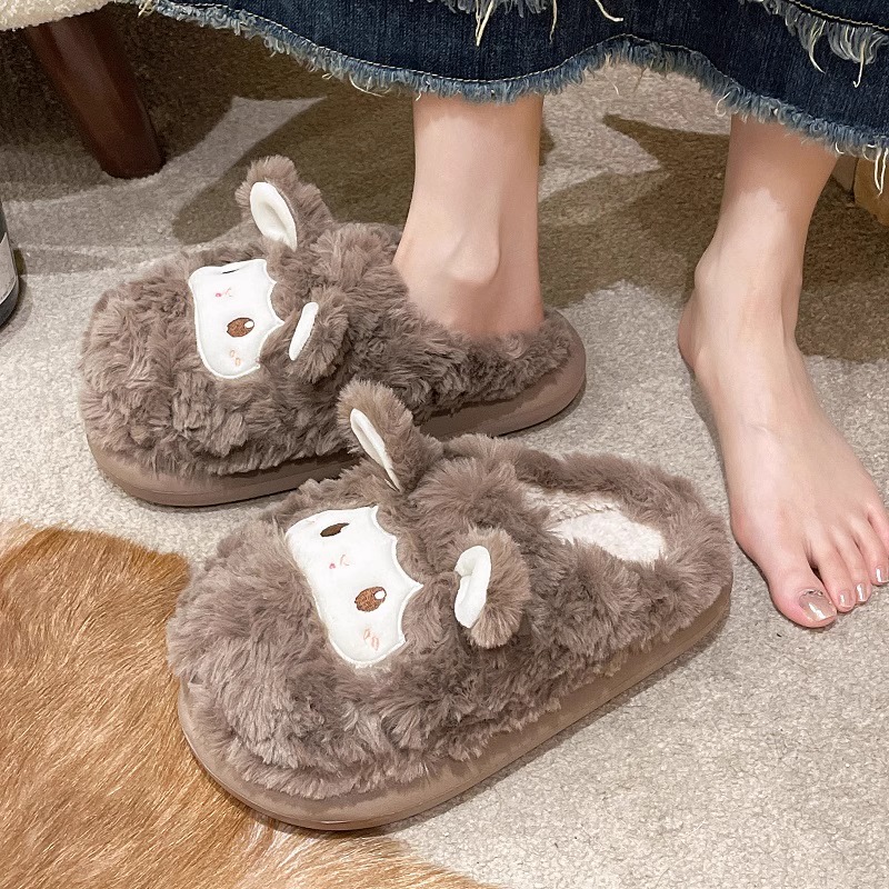 棉拖鞋女士2025秋冬季新款卡通可爱小羊保暖毛绒家居包头拖鞋冬天
