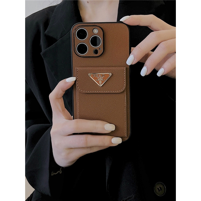 超火巨好看适用苹果16promax手机壳潮牌iphone17pro橙色保护套壳皮质荔枝纹全包15防摔高级感复古14可插卡包