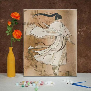 数字油画diy李相夷莲花楼成毅手绘填充涂色涂鸦客厅海报装饰挂画