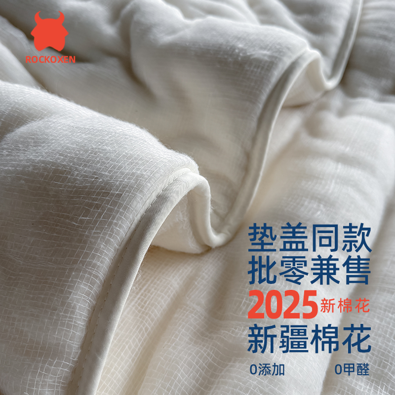 然棉纯棉棉被褥子新疆棉花包边