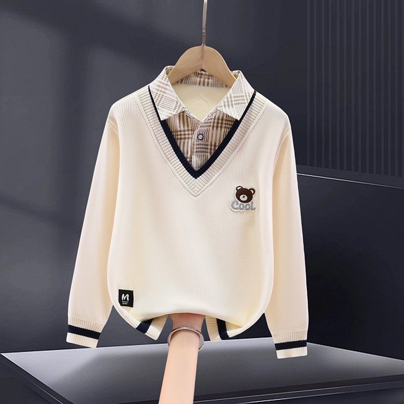 男童卫衣假两件春装加绒加厚秋冬款2024新款中大童保暖儿童男孩潮,童装/婴儿装/亲子装,儿童POLO衫,淘宝优惠券,粉丝福利购,淘宝优惠卷