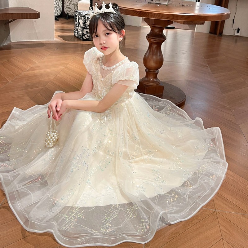 女童夏季礼服连衣裙花童婚礼生日2025小女孩高端裙子夏儿童公主裙