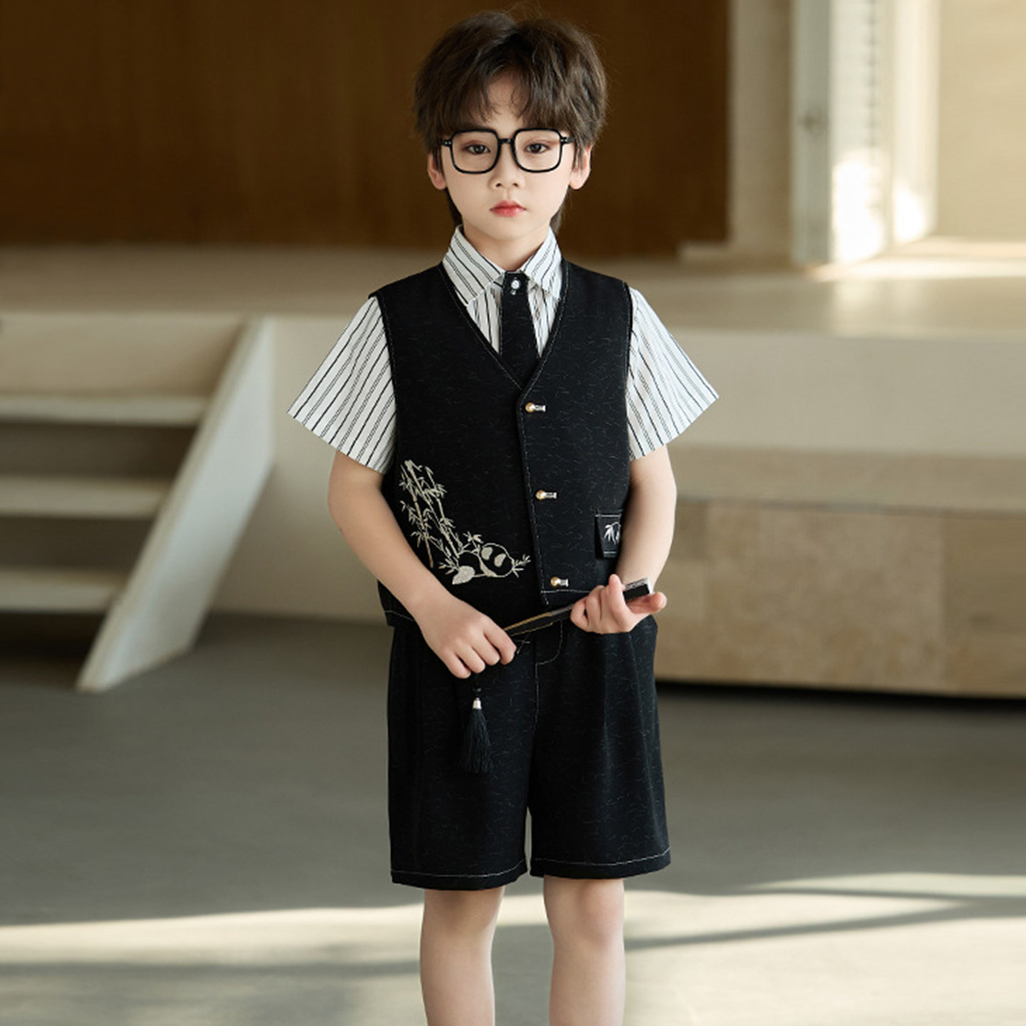 男童新中式西服套装2026夏季新款儿童国风礼服男孩主持人花童演出