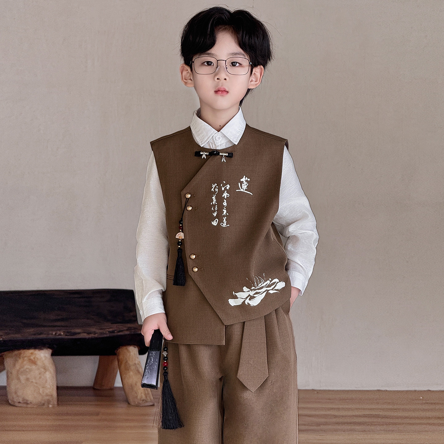 男童新中式礼服2026新款国风小西服套装男童帅气花童小主持人演出