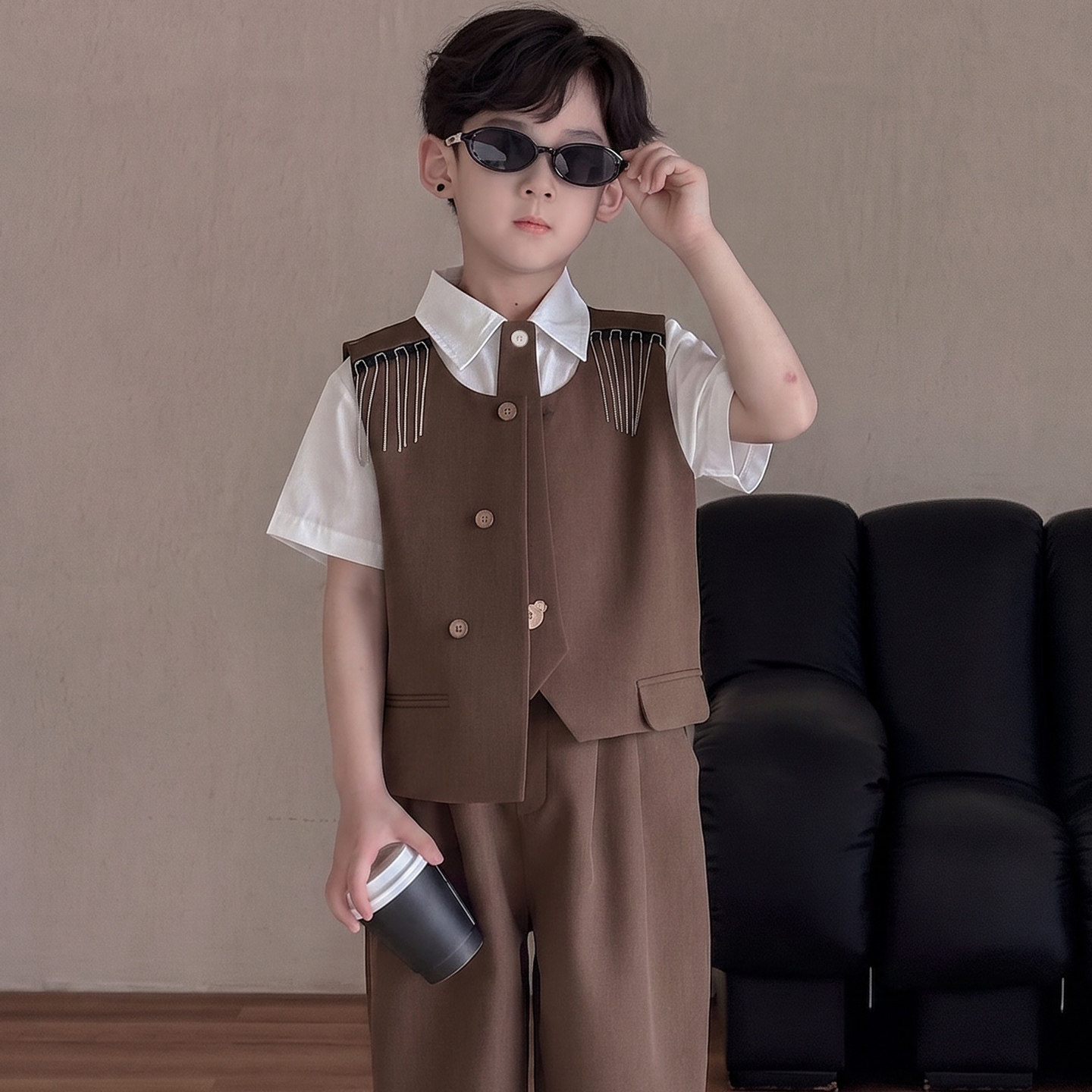 男童短袖西装套装正装演出服