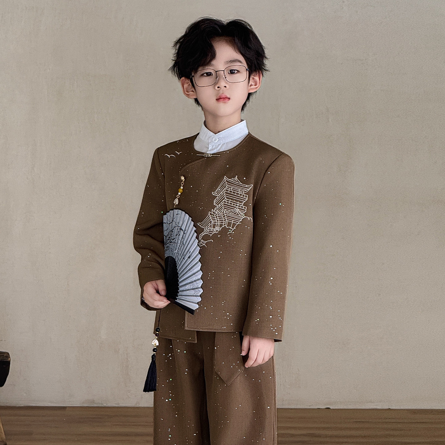 儿童新中式西服套装2026春秋新款高级感国风小礼服男童主持演出服