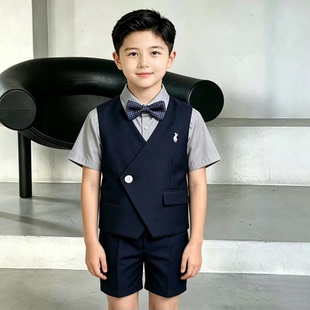 男童大码礼服儿童西装套装英伦风加肥加大钢琴演出服男孩花童西服